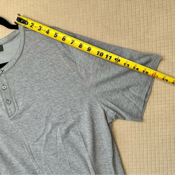 Robert Barakett 100% Pima Cotton Henley Shirt Mens Size XXL Short Sleeve Gray - Picture 9 of 9